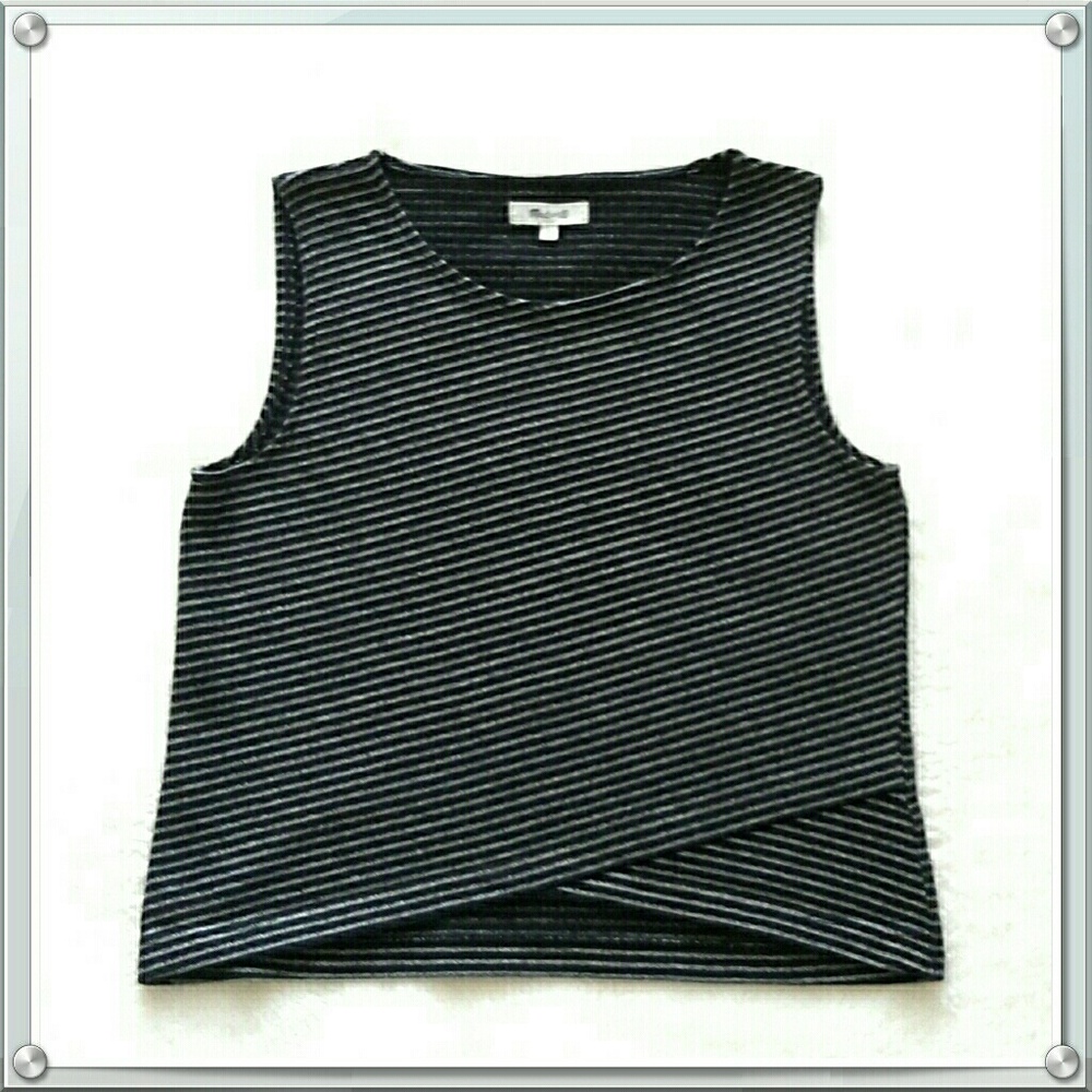 Madewell Striped Crossover Crop Top